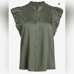 EXPRESS FLUTTEE SLEEVE BUTTON UP SHIRT